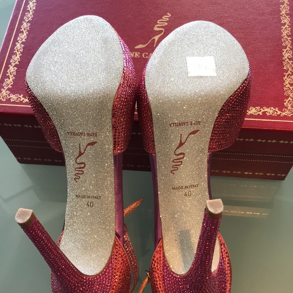 Rene caovilla Sandals size 40 pink orange Crystals - Picture 8 of 9